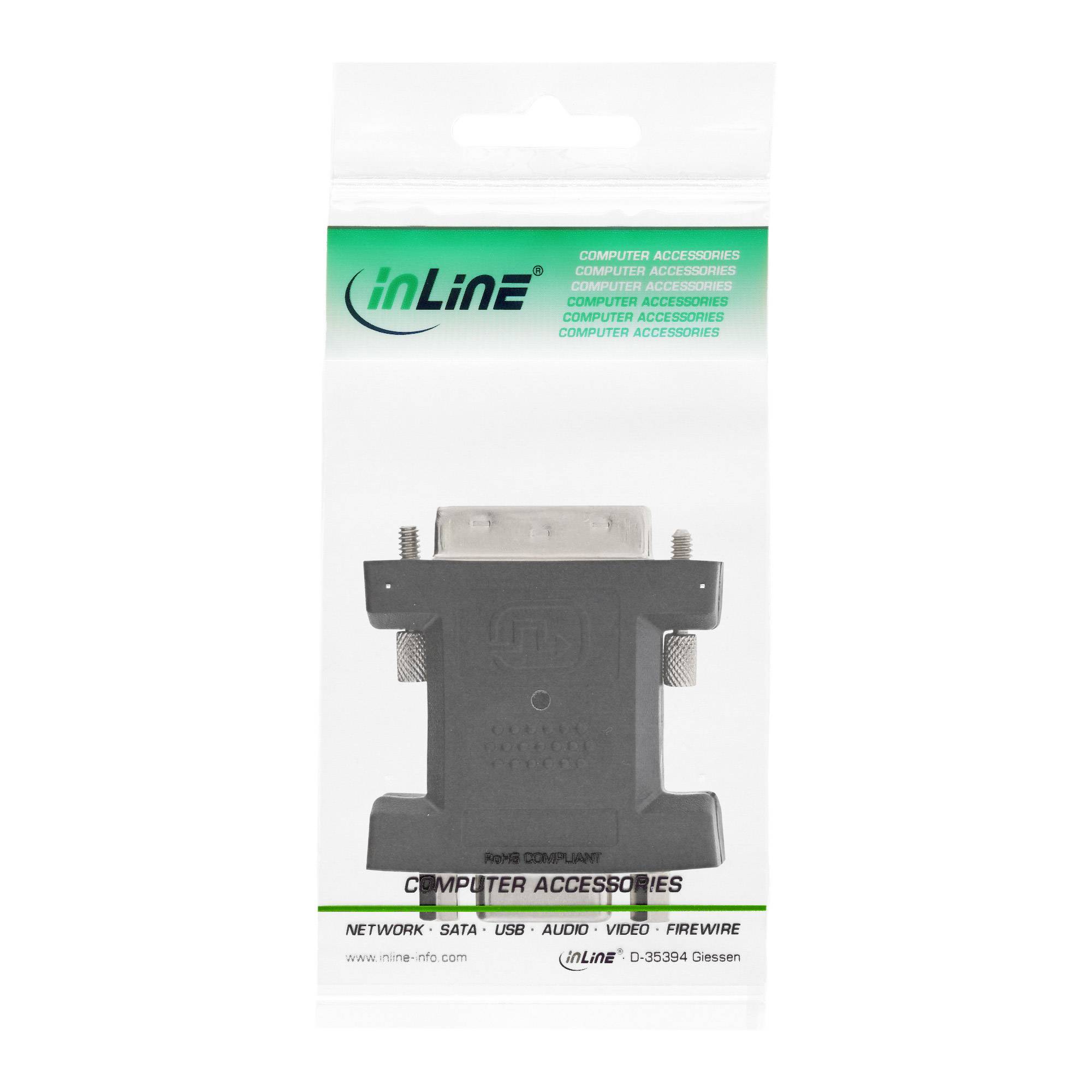 INLINE - DVI-A Adapter - Analog 12+5 Stecker auf 15pol HD Buchse (VGA)