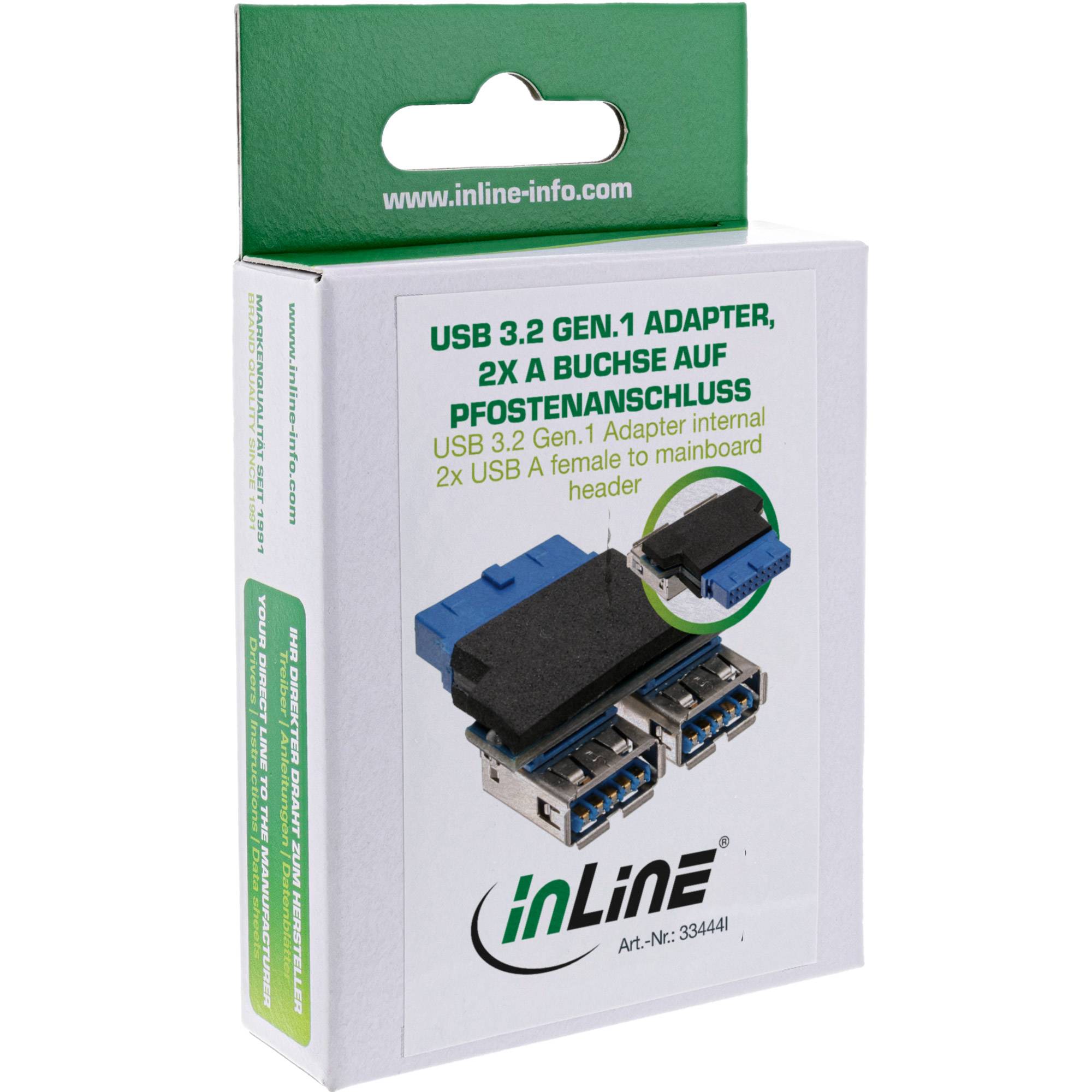 INLINE - USB 3.0 Adapter - 2x Buchse A auf Pfostenanschluss