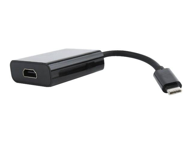 USB-C-zu-HDMI-Adapterkabel mit schwarzem rechteckigem Adapter und USB-C-Stecker