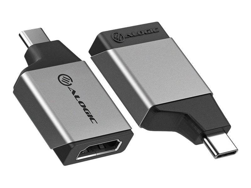 Zwei USB-C-Adapter-Dongles, einer mit einer USB-A-Buchse und der andere mit einem USB-C-Stecker.