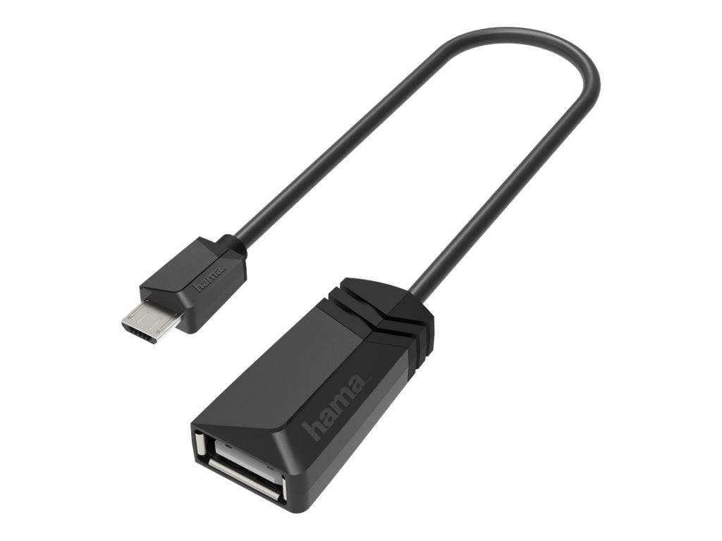 Hama USB OTG Adapter, Micro USB Stecker – USB A Buchse Adapter zum Anschluss von Micro USB Geräten Micro USB OTG Adapter