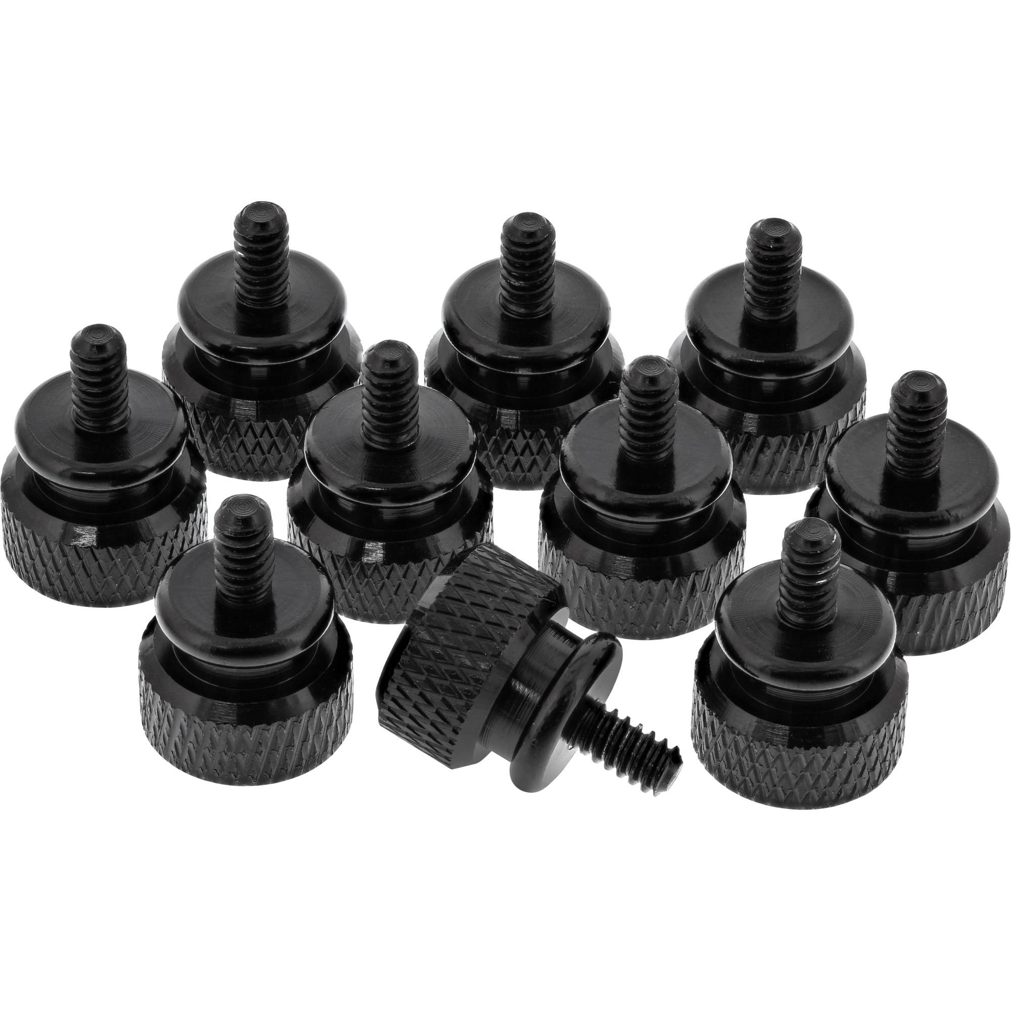 INLINE - Rändelschrauben für Gehäuse - Alu - schwarz - 10er Pack