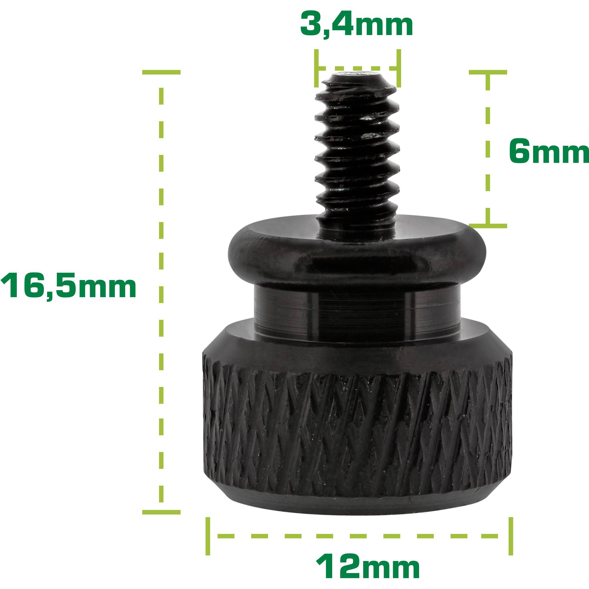INLINE - Rändelschrauben für Gehäuse - Alu - schwarz - 10er Pack