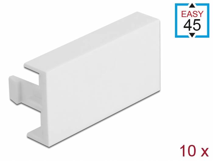 Delock - Easy 45 - Abdeckung für Ausgänge - weiß, RAL 9003 (Packung mit 10)