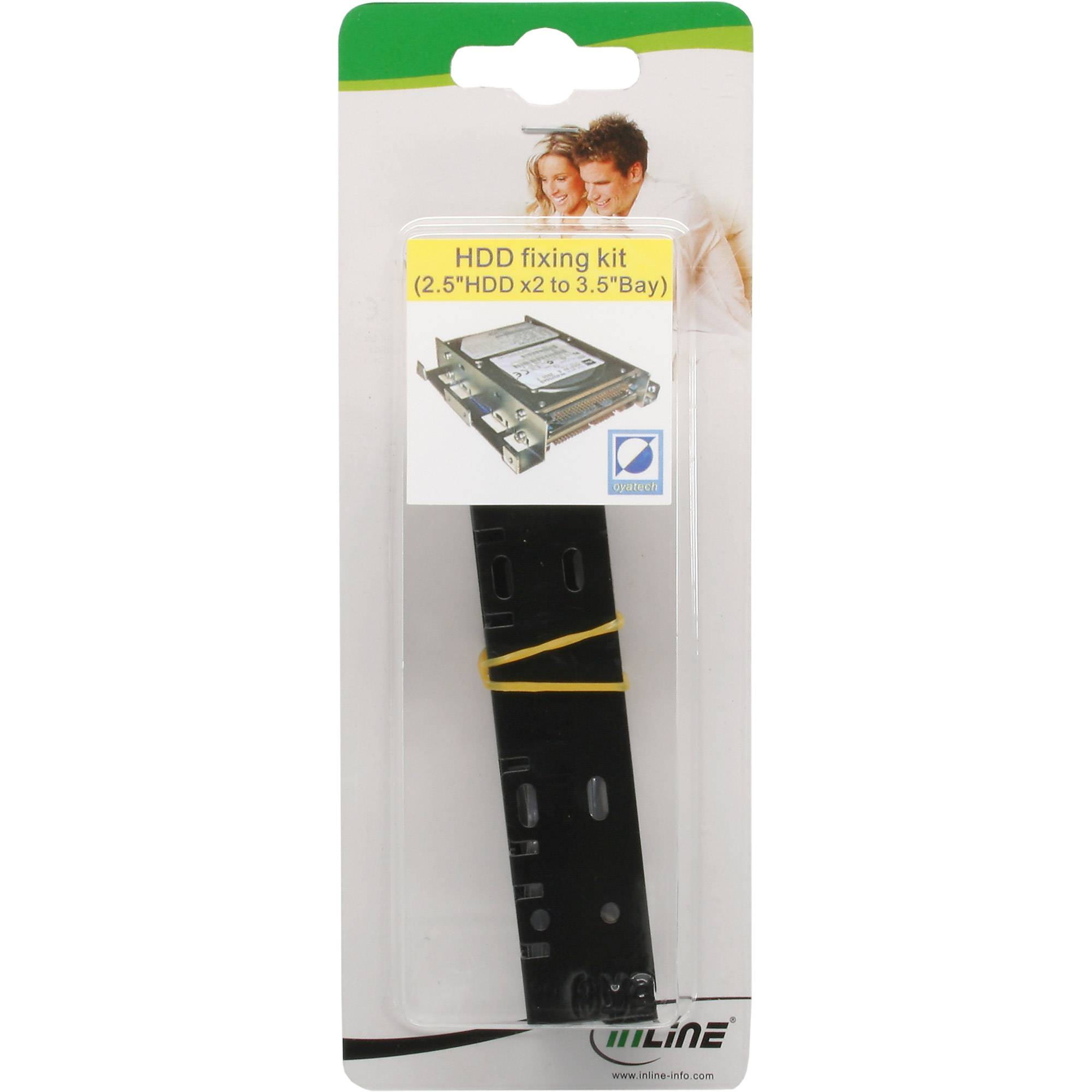 INLINE - HDD/SSD Einbauschienen - 2x 6,35cm (2,5"") zu 8,89cm (3,5"") - schwarz