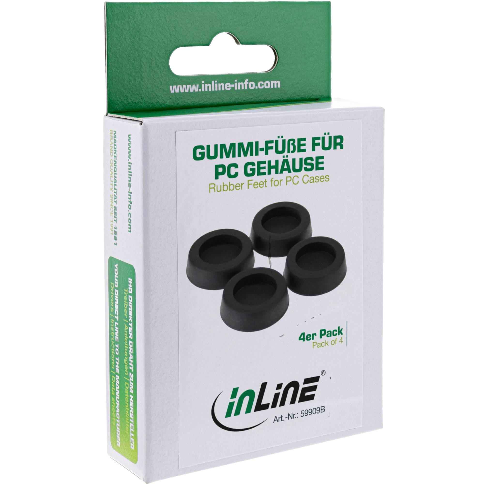 INLINE - Gummi-Füße - für PC Gehäuse - 4er Pack - schwarz