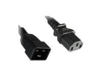 Zwei schwarze Computerstromkabel-Stecker nebeneinander auf weißem Hintergrund.