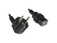 Helos - Stromkabel - CEE 7/7 (M) gewinkelt bis IEC 60320 C19 gerade