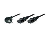 Helos - Netz-Splitter - CEE 7/7 gewinkelt bis IEC 60320 C13 gerade