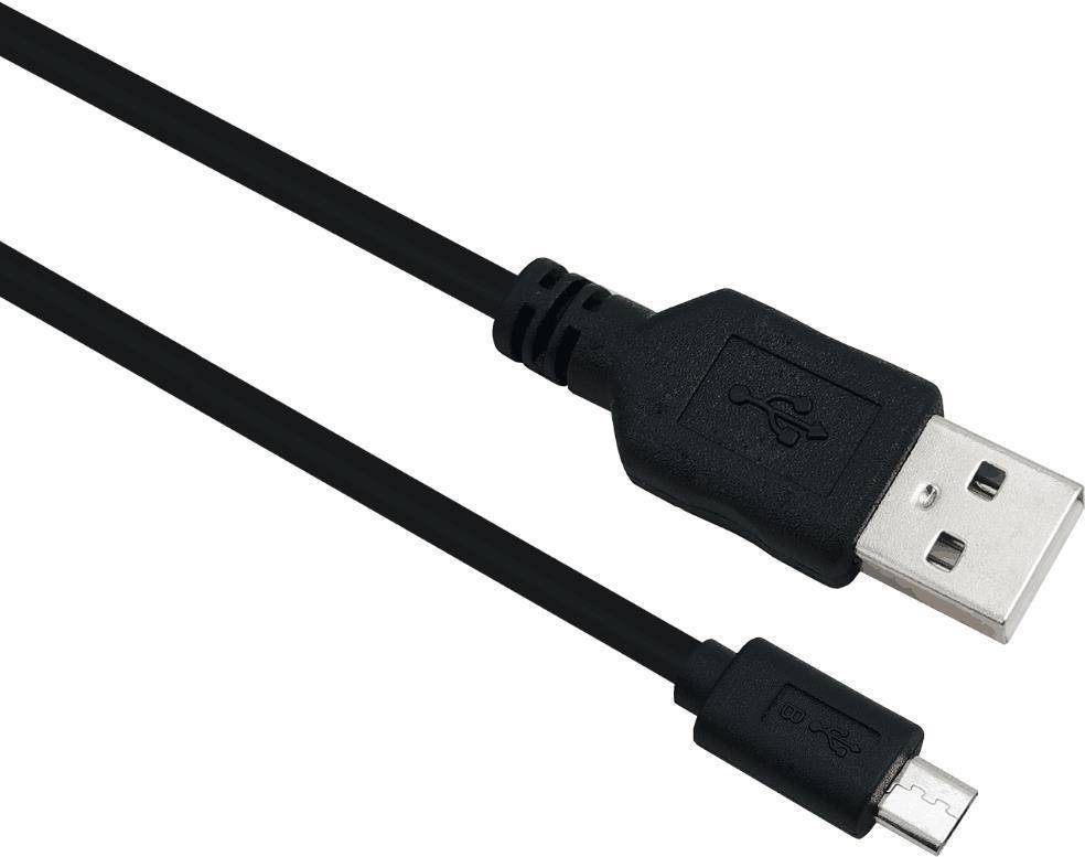 Helos Anschlusskabel, USB 2.0 A Stecker/Micro-B Stecker, 1,0m, schwarz USB 2.0 A St./Micro-B St