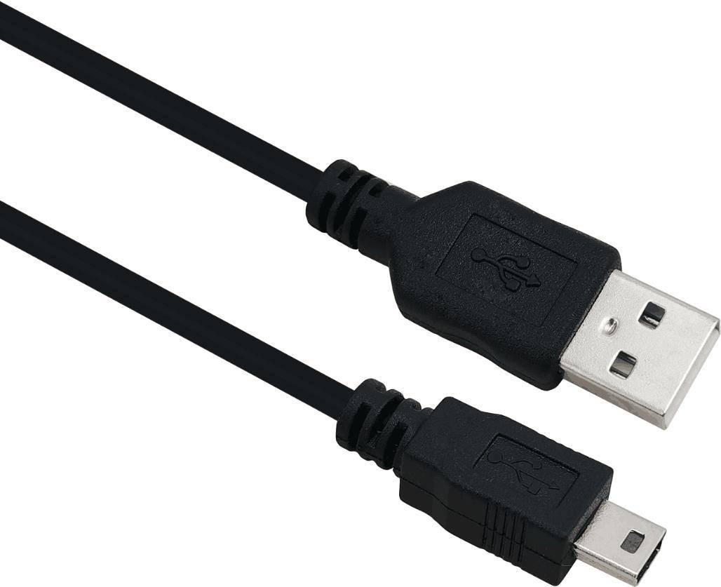 Helos Anschlusskabel, USB 2.0 A Stecker/B Mini 5-pin Stecker, 3,0m, schwarz USB 2.0 A St./ B Mini 5-pin St.,