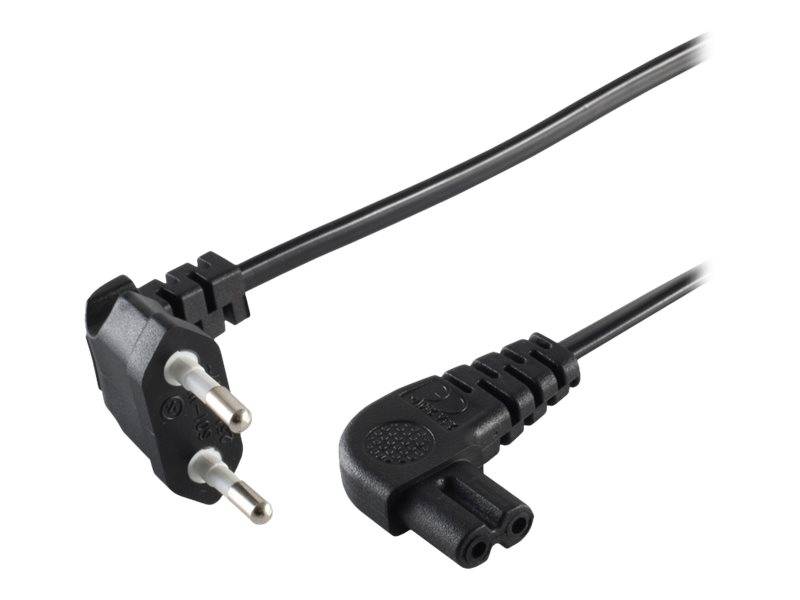 S-Impuls - Stromkabel - Eurostecker (S) gewinkelt bis IEC 60320 C7 gewinkelt