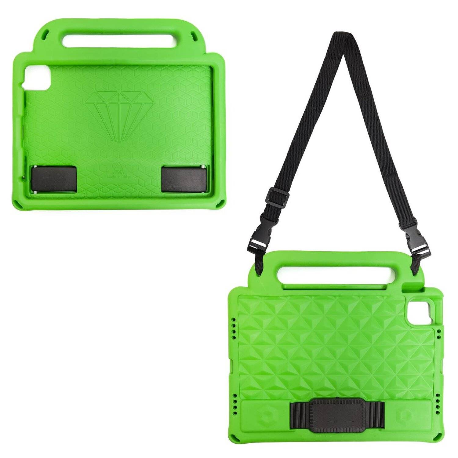 Diamond Tablet Case Armored Schutzhülle mit Stifthalter Gurt Standfunktion für Samsung Galaxy Tab S6 Lite Grün