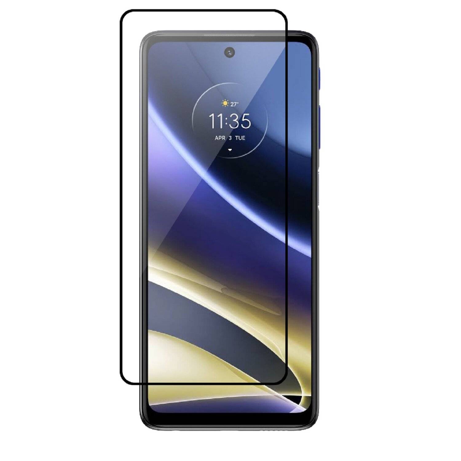 5D Schutz Glas kompatibel mit MOTOROLA MOTO G51 5G Curved Schutz Folie Vollständig Klebend und Abdeckung