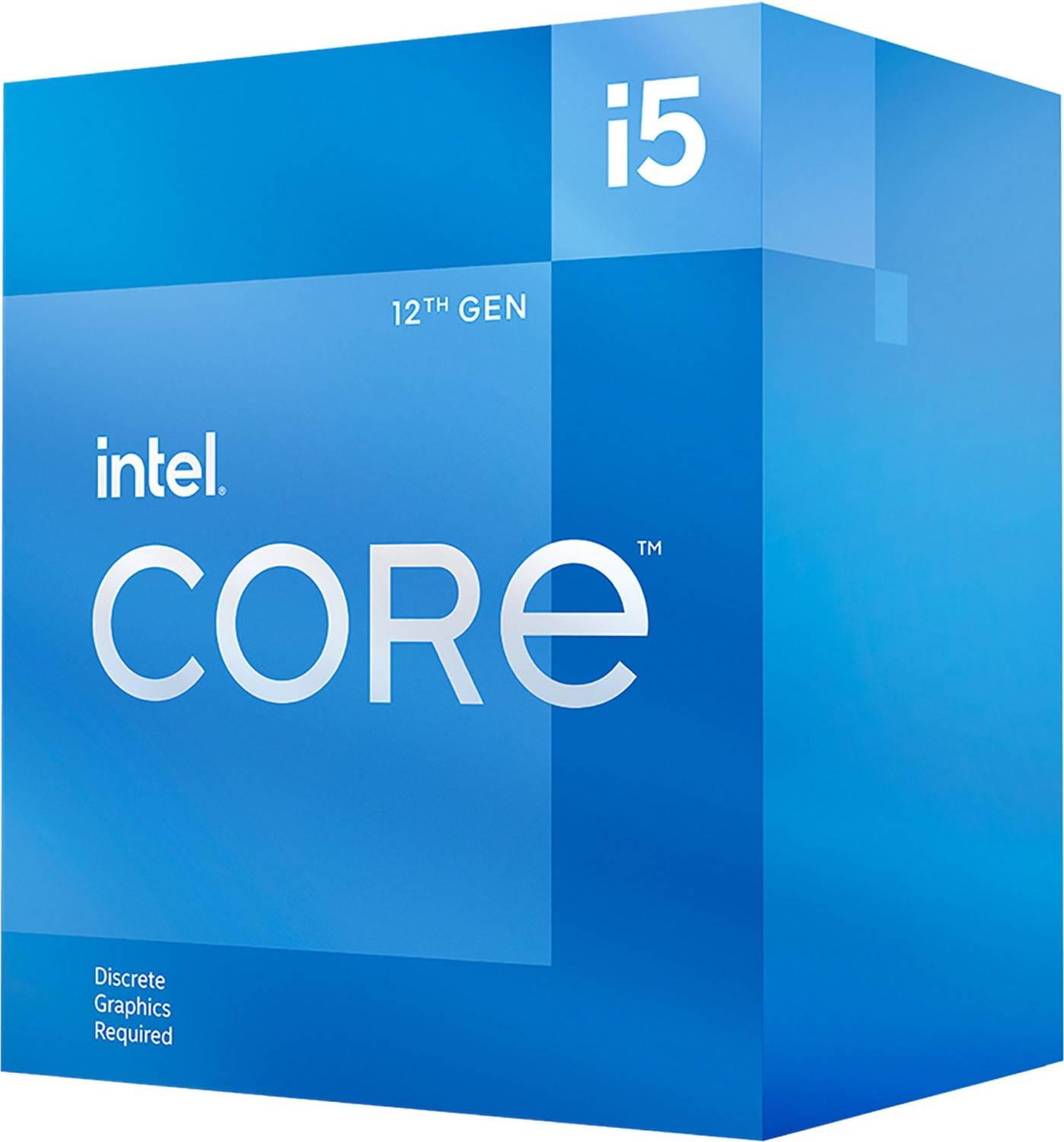 Blaue Intel Core i5 12. Generation Prozessorbox mit der Aufschrift 