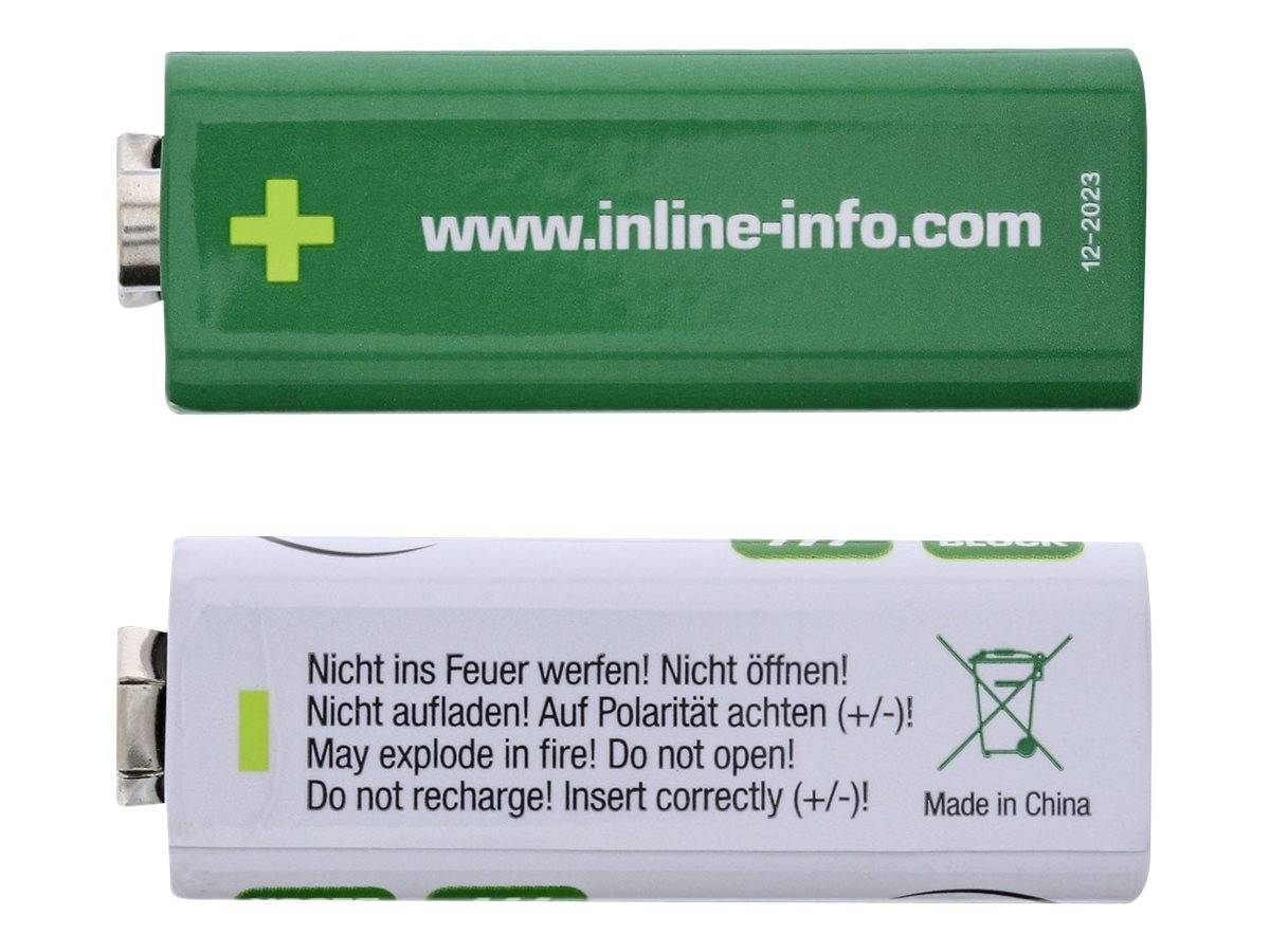 INLINE - Alkaline High Energy Batterie - 9V Block 6LR61 - 2er Pack
