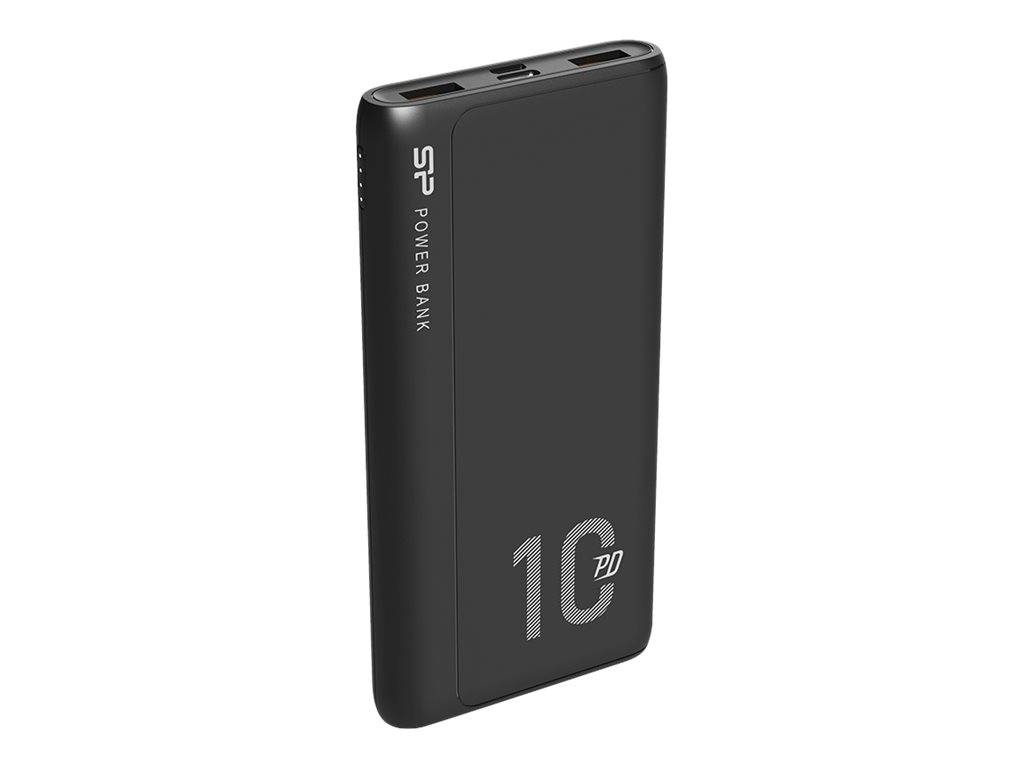 Silicon Power QP15 - Powerbank - 10000 mAh - 18 Watt - 3 A - PD, QC 3.0 - 3 Ausgabeanschlussstellen (2 x USB, USB-C)