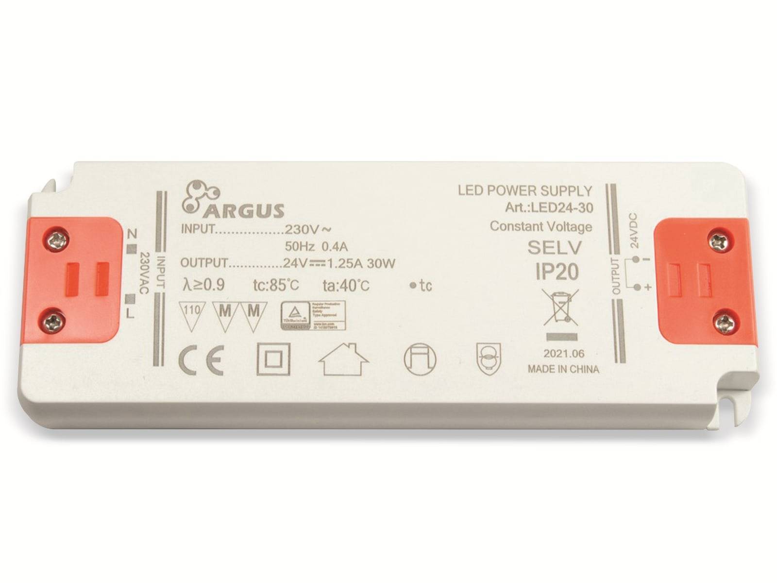 Rechteckiges LED-Stromversorgungsgerät mit der Bezeichnung „ARGUS