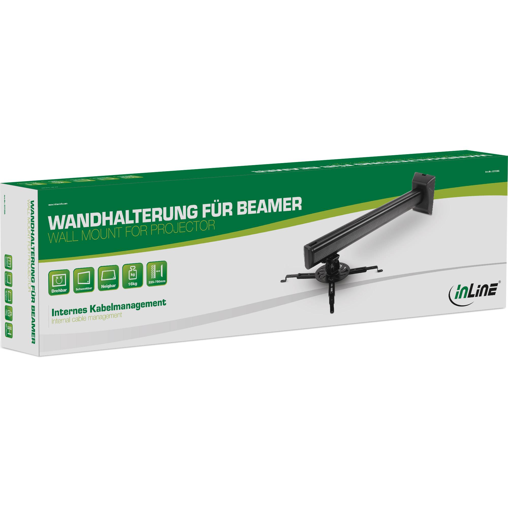 INLINE - Wandhalterung für Beamer - max. 16kg