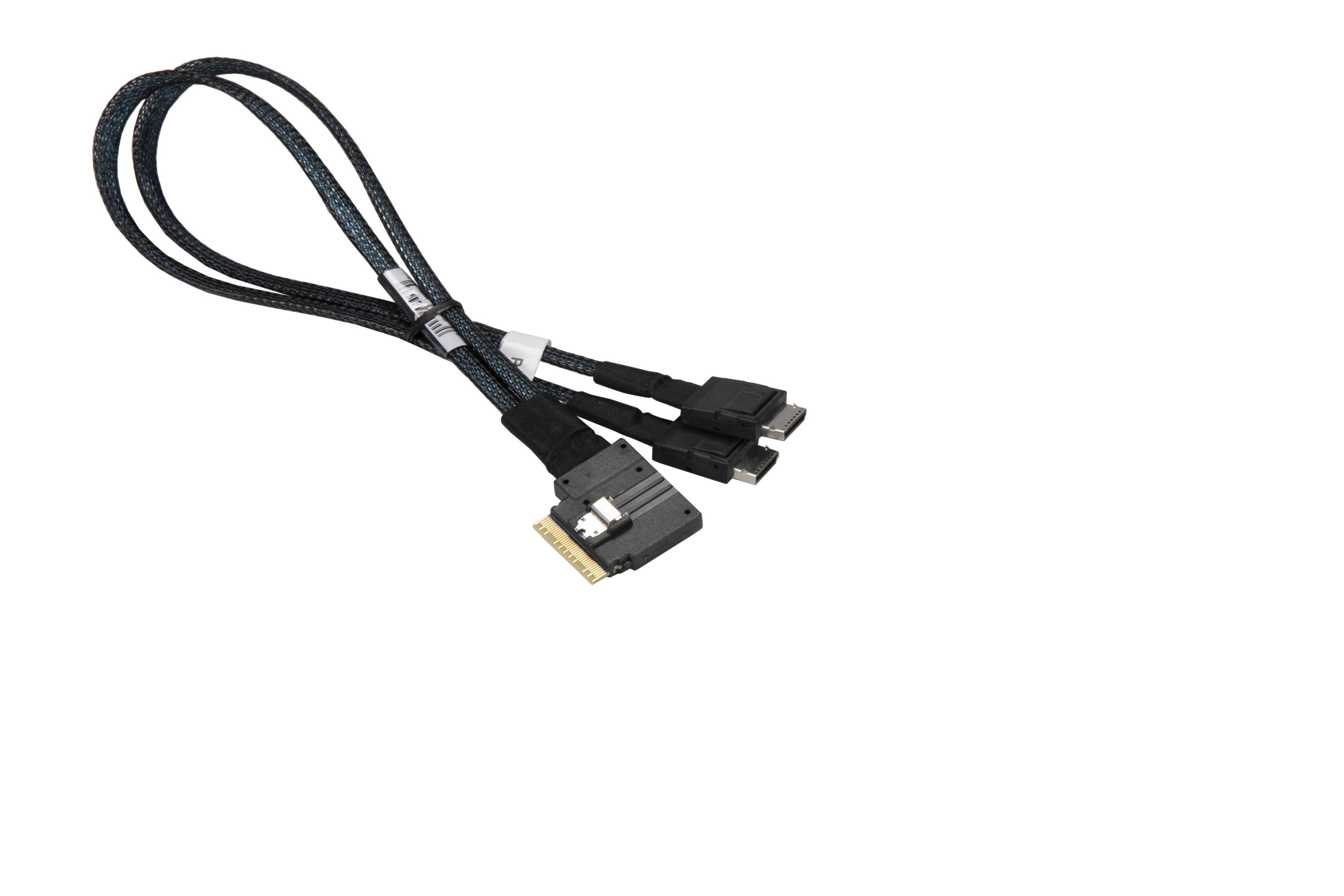 Supermicro Internes SAS-Kabel - 1x8 Slim SAS (SFF-8654) - links gewinkelt zu OCu