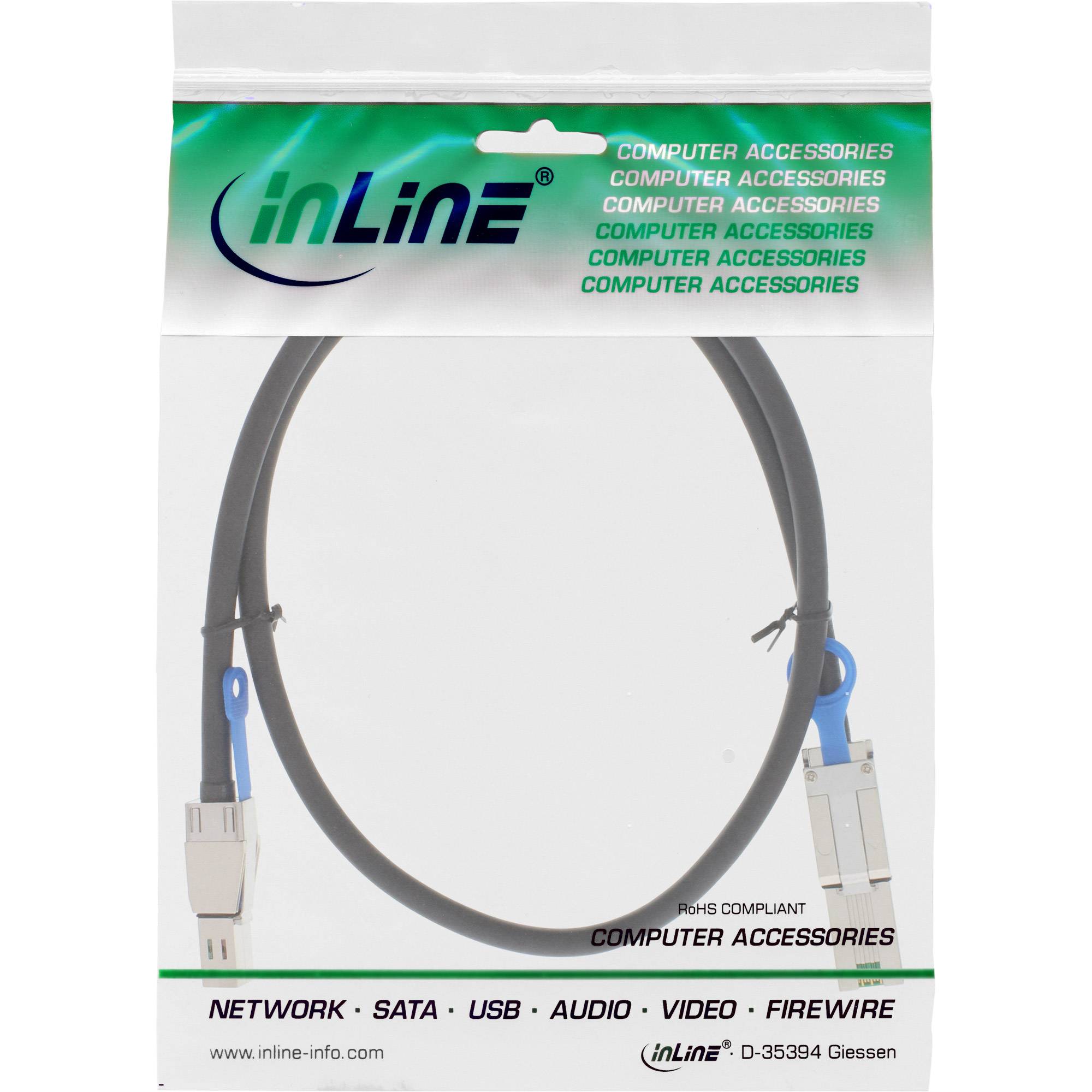 INLINE - externes Mini SAS HD Kabel - SFF-8644 zu SFF-8088 - 6Gb/s - 1m