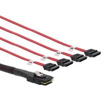 INLINE - SAS Anschlusskabel - Mini SAS SFF8087 an 4x SATA - Crossover - OCF - 0,5m
