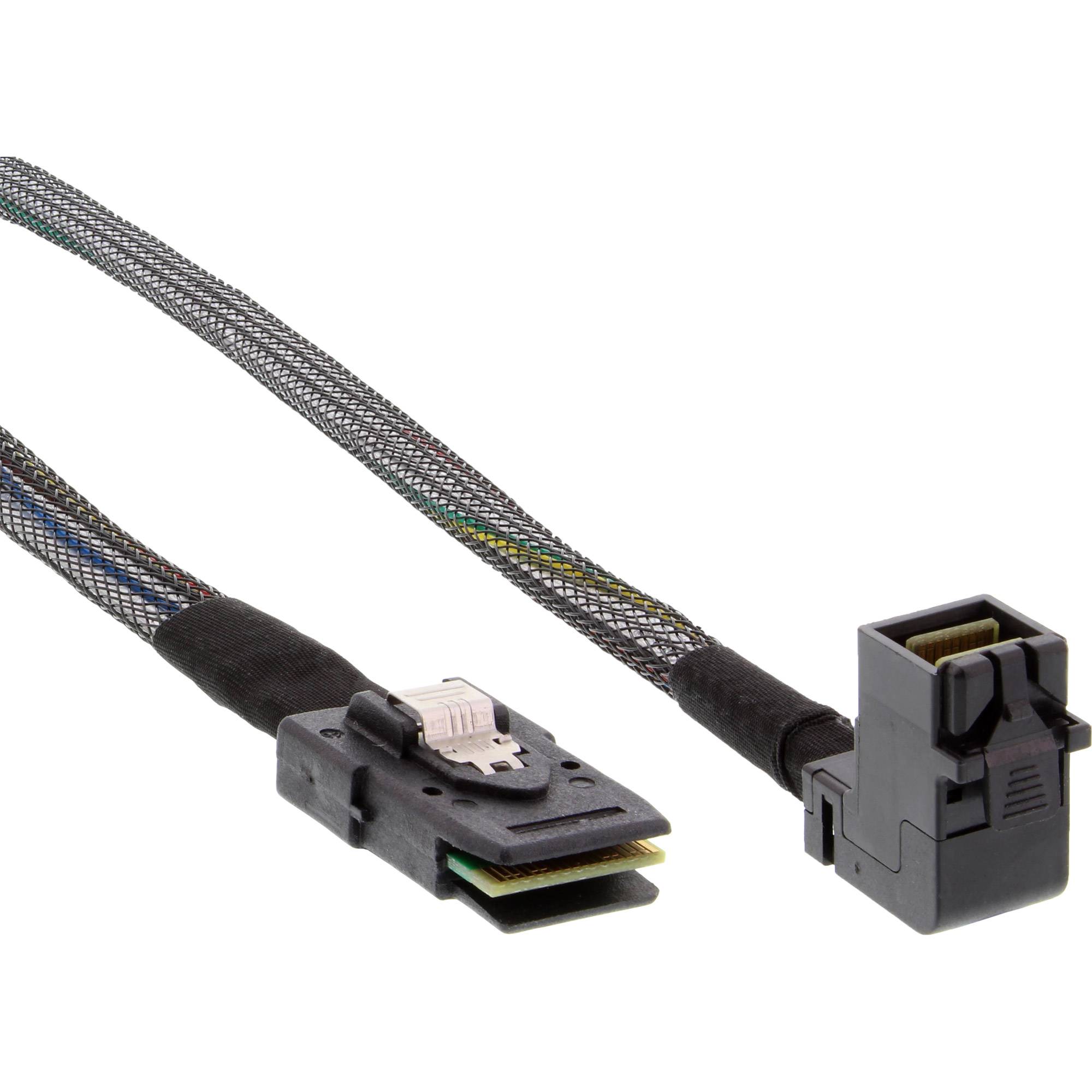 INLINE - Mini-SAS HD Kabel - SFF-8643 gewinkelt zu SFF-8087 - mit Sideband - 0,5m