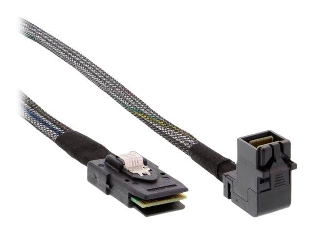 INLINE - Mini-SAS HD Kabel - SFF-8643 gewinkelt zu SFF-8087 - mit Sideband - 0,5m