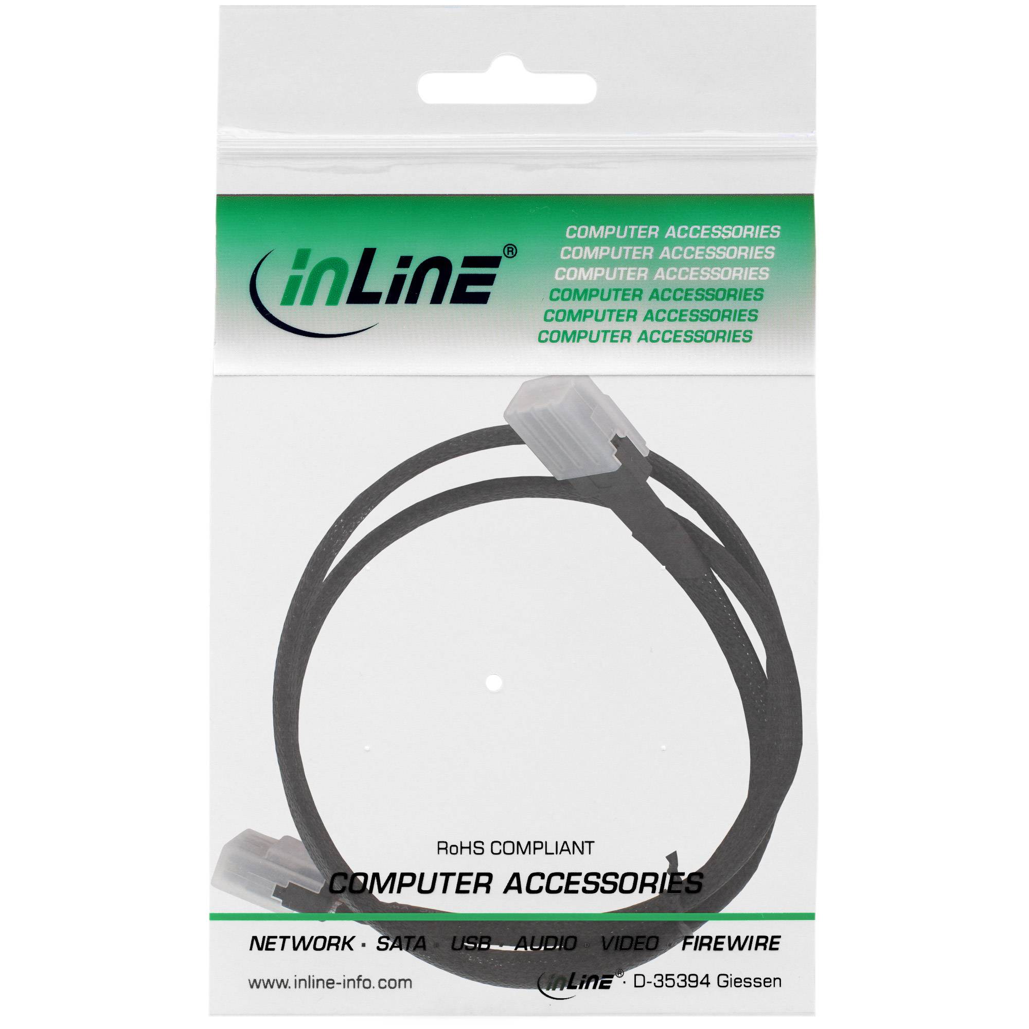 INLINE - SAS Kabel int. - Mini-SAS SFF-8087/Mini-SAS SFF-8087 - m. Sideband - 1m