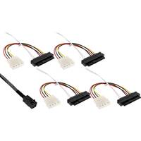 INLINE - Mini SAS HD Kabel - SFF-8643 zu 4x SFF-8482 (29-pol.) + Strom - 0,5m