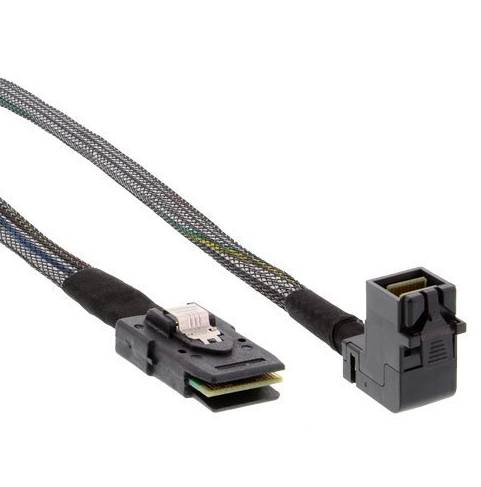 INLINE - Mini-SAS HD Kabel - SFF-8643 gewinkelt zu SFF-8087 - mit Sideband - 1m