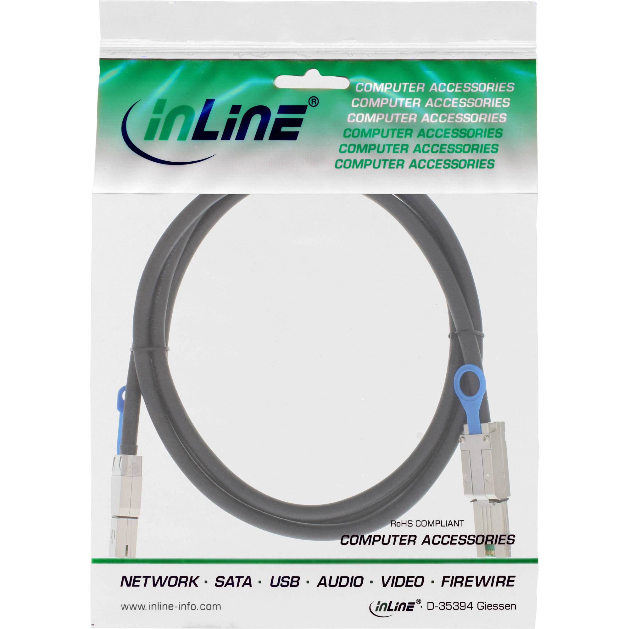 INLINE - externes Mini SAS HD Kabel - SFF-8644 zu SFF-8088 - 6Gb/s - 2m