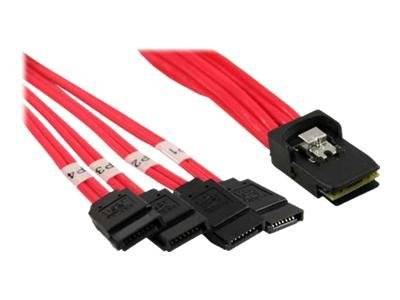 INLINE - SAS Anschlusskabel - Mini SAS SFF8087 an 4x SATA - Crossover - OCF - 0,75m