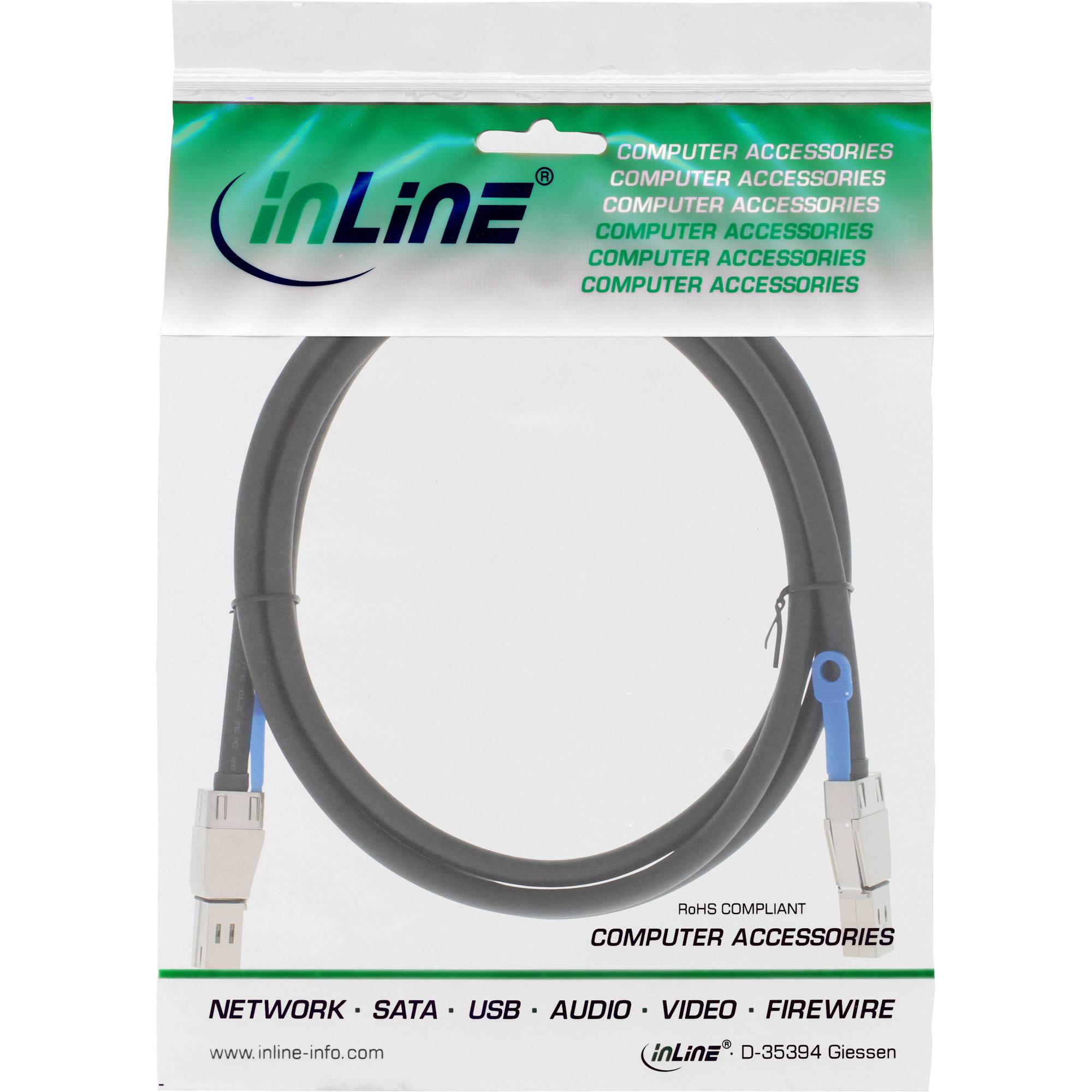 INLINE - externes Mini SAS HD Kabel - SFF-8644 zu SFF-8644 - 12Gb/s - 2m