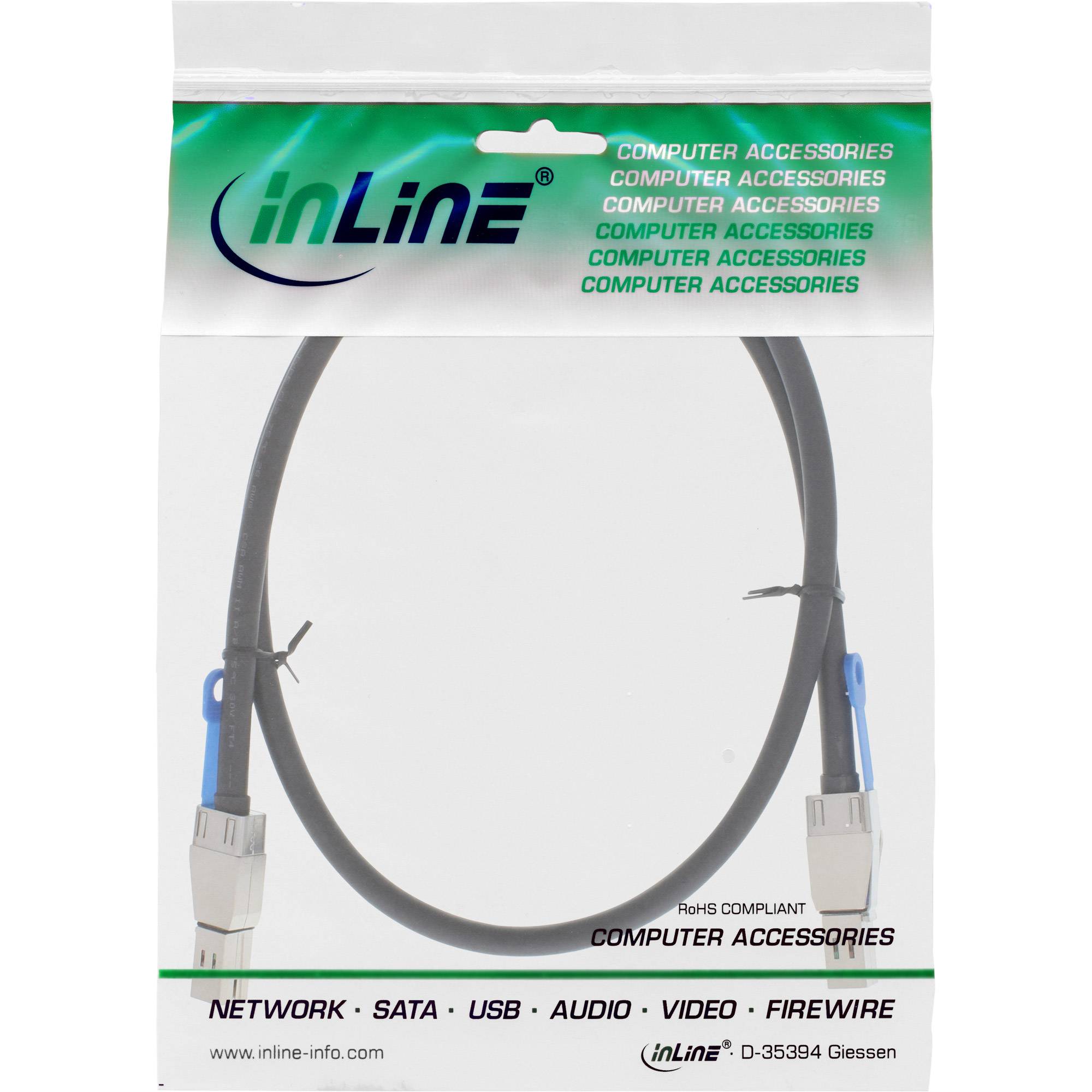 INLINE - externes Mini SAS HD Kabel - SFF-8644 zu SFF-8644 - 12Gb/s - 0,5m