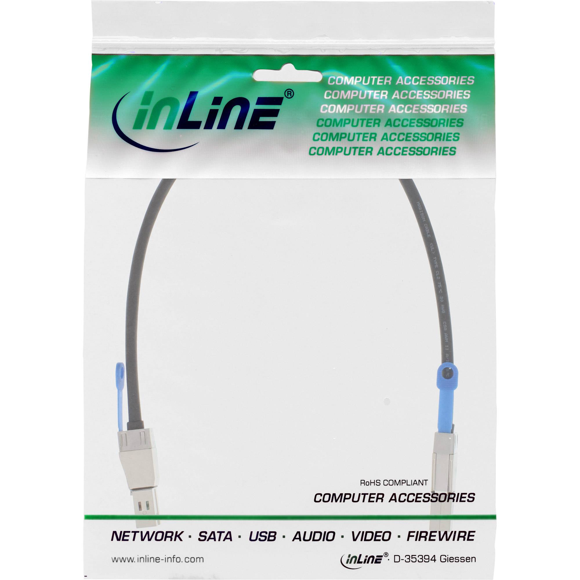 INLINE - externes Mini SAS HD Kabel - SFF-8644 zu SFF-8644 - 12Gb/s - 0,5m