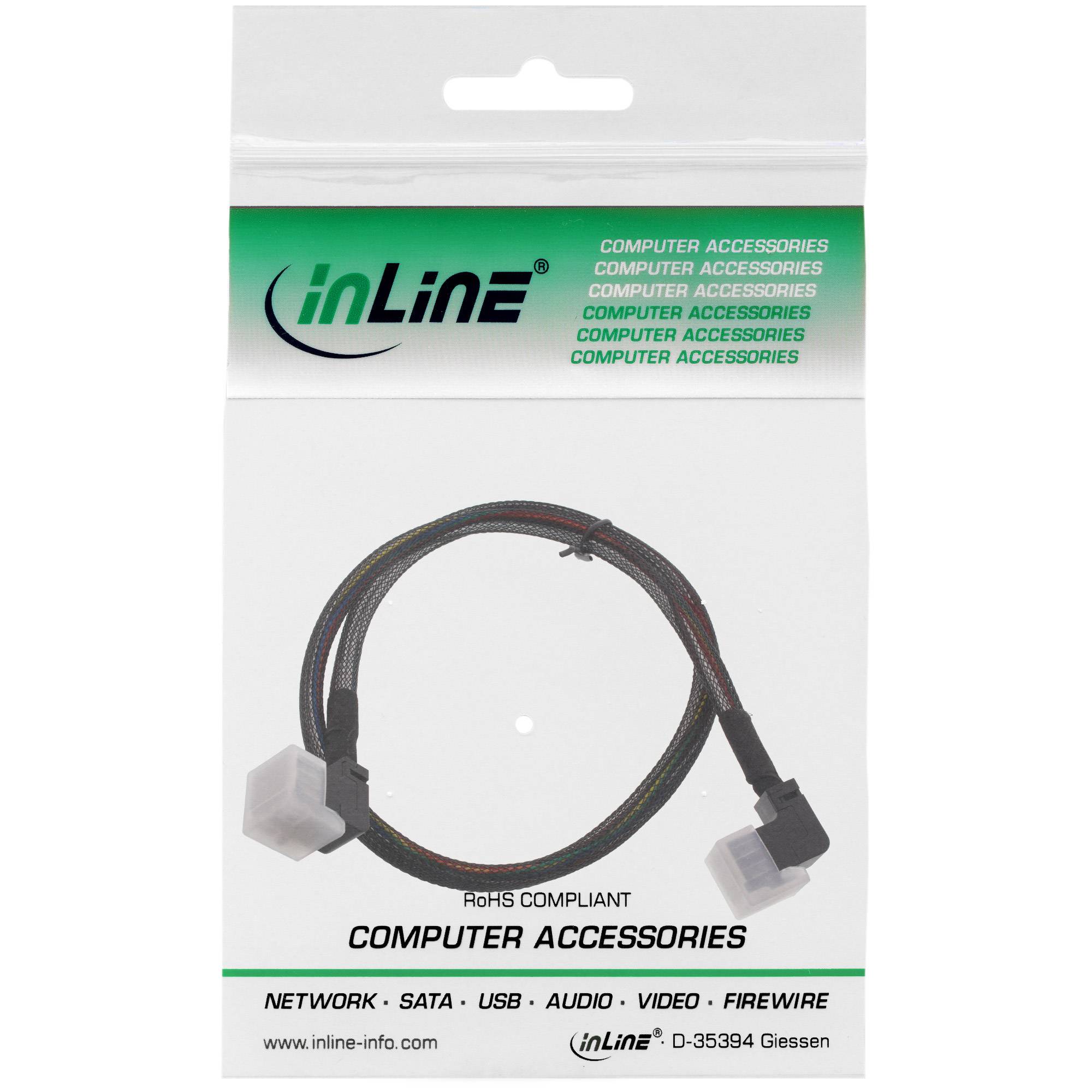 InLine - Internes SAS-Kabel - mit Sidebands - SAS 6Gbit/s - gerade durchgeführt - 4-Lane - 4x Mini SAS HD (SFF-8643)