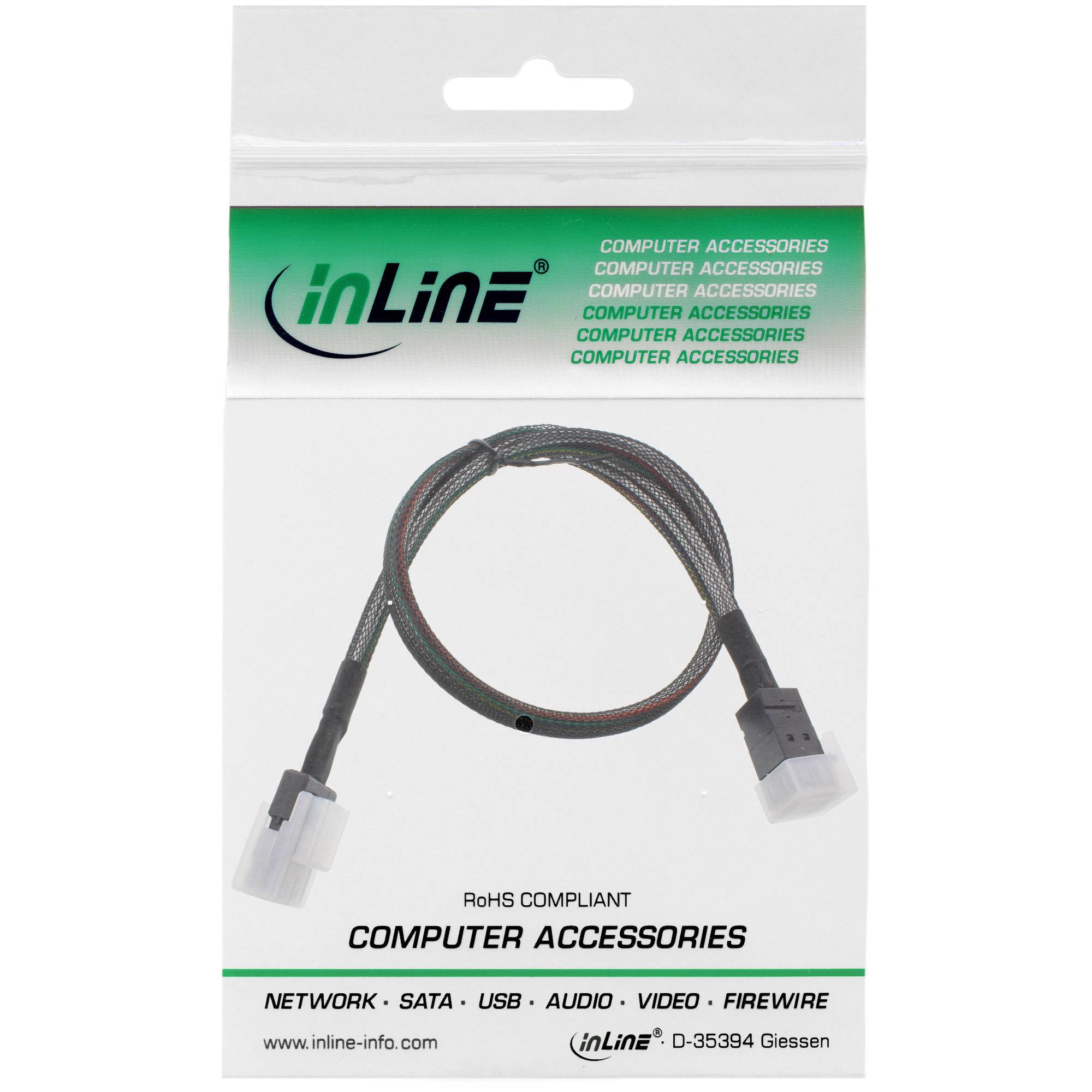 INLINE - Mini-SAS HD Kabel - SFF-8643 zu SFF-8087 - mit Sideband - 1m