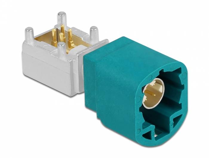 DeLOCK 90357, HSD Z, Männlich, 90°, Gold, Blau, Messing