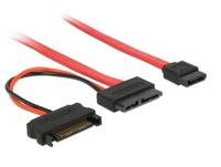 DeLOCK - SATA-Kabel - Slimline SATA (W) bis SATA, SATA-Stromstecker