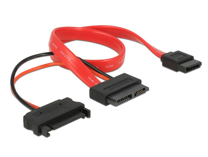 DeLOCK - SATA-Kabel - Slimline SATA (W) bis SATA, SATA-Stromstecker