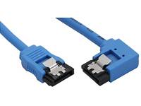 INLINE - SATA 6Gb/s Anschlusskabel rund - abgew. rechts - blau - mit Lasche - 0,3m