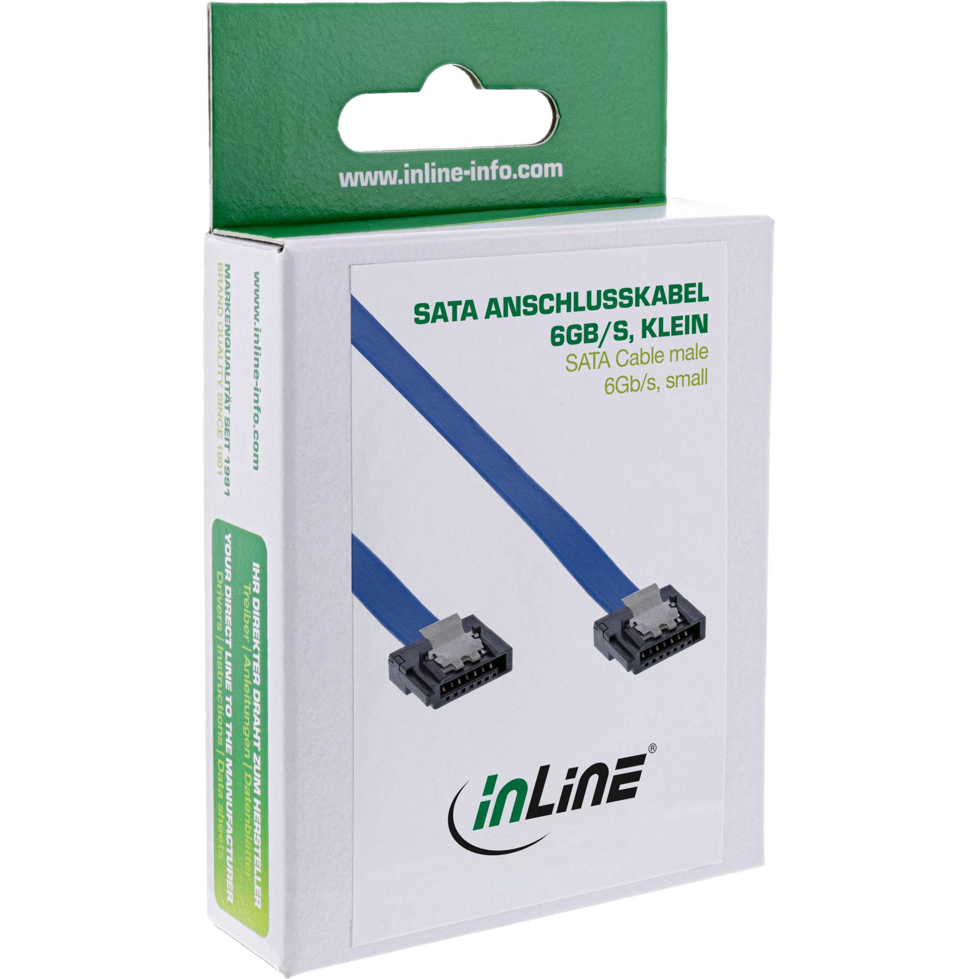 INLINE - SATA 6Gb/s Anschlusskabel klein - mit Sicherheitslasche - 0,5m