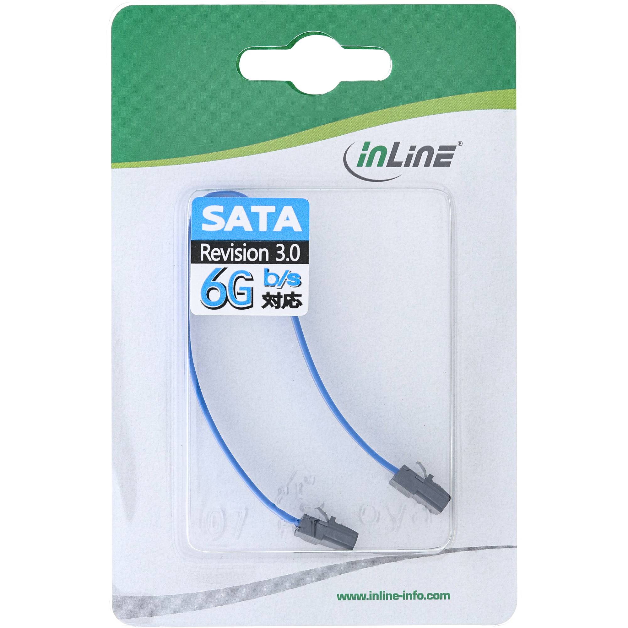 INLINE - SATA 6Gb/s Anschlusskabel klein - mit Sicherheitslasche - 0,5m