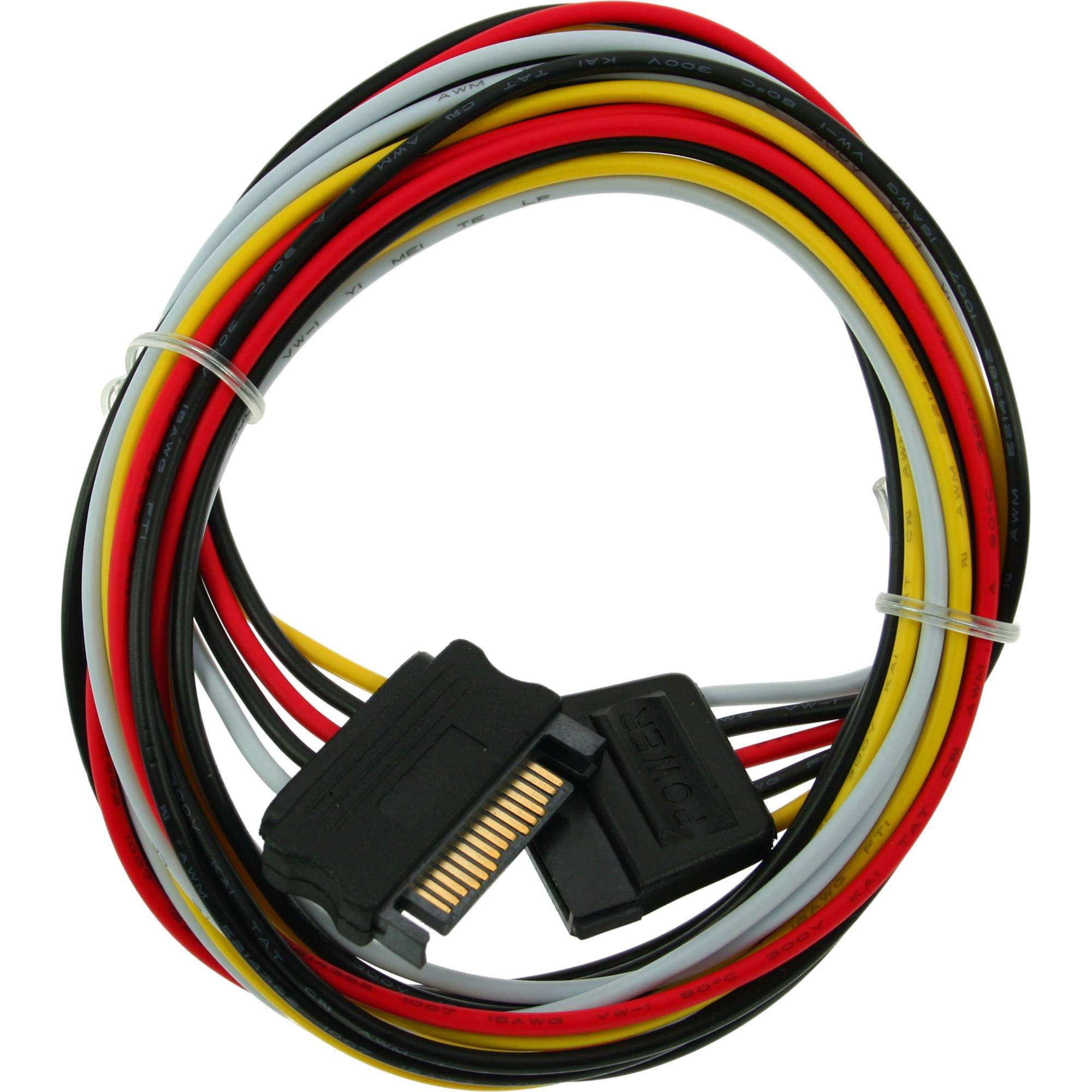 INLINE - Strom Verlängerung intern - SATA Stecker / Buchse - 1m