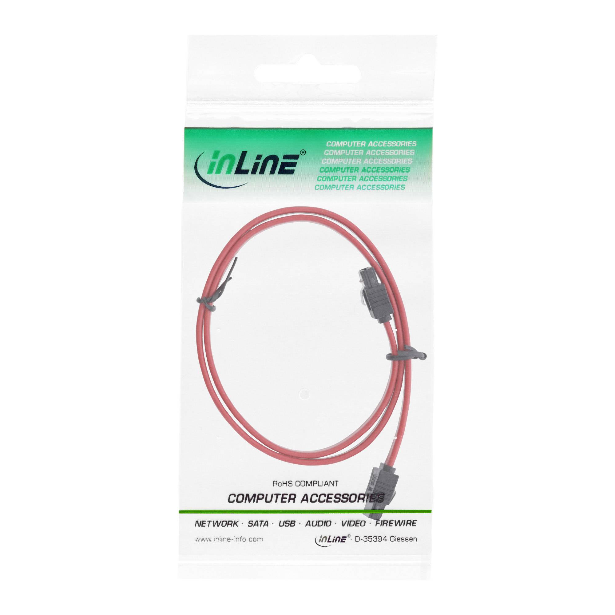 INLINE - SATA Anschlusskabel - mit Sicherheitslasche - 0,3m