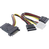 INLINE - SATA Stromadapterkabel - SATA ST / BU - an 2x SATA Stecker + 5,25 Stecker
