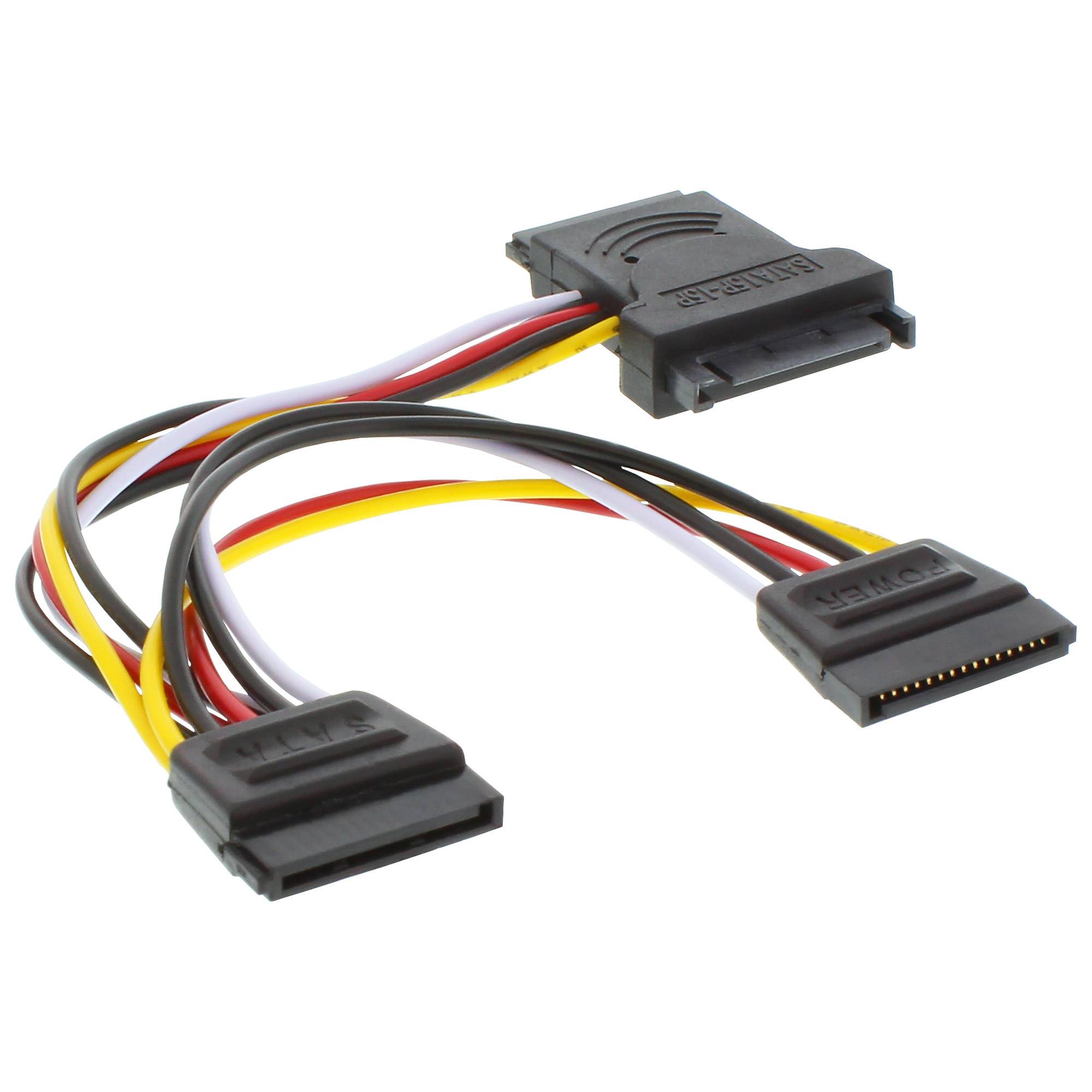 INLINE - SATA Stromadapterkabel - SATA Stecker / Buchse - an 2x SATA Stecker - 0,15m