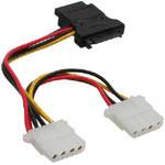 INLINE - SATA Stromadapterkabel - SATA Buchse an 3x 13,34cm (5,25"") Stecker - 0,15m