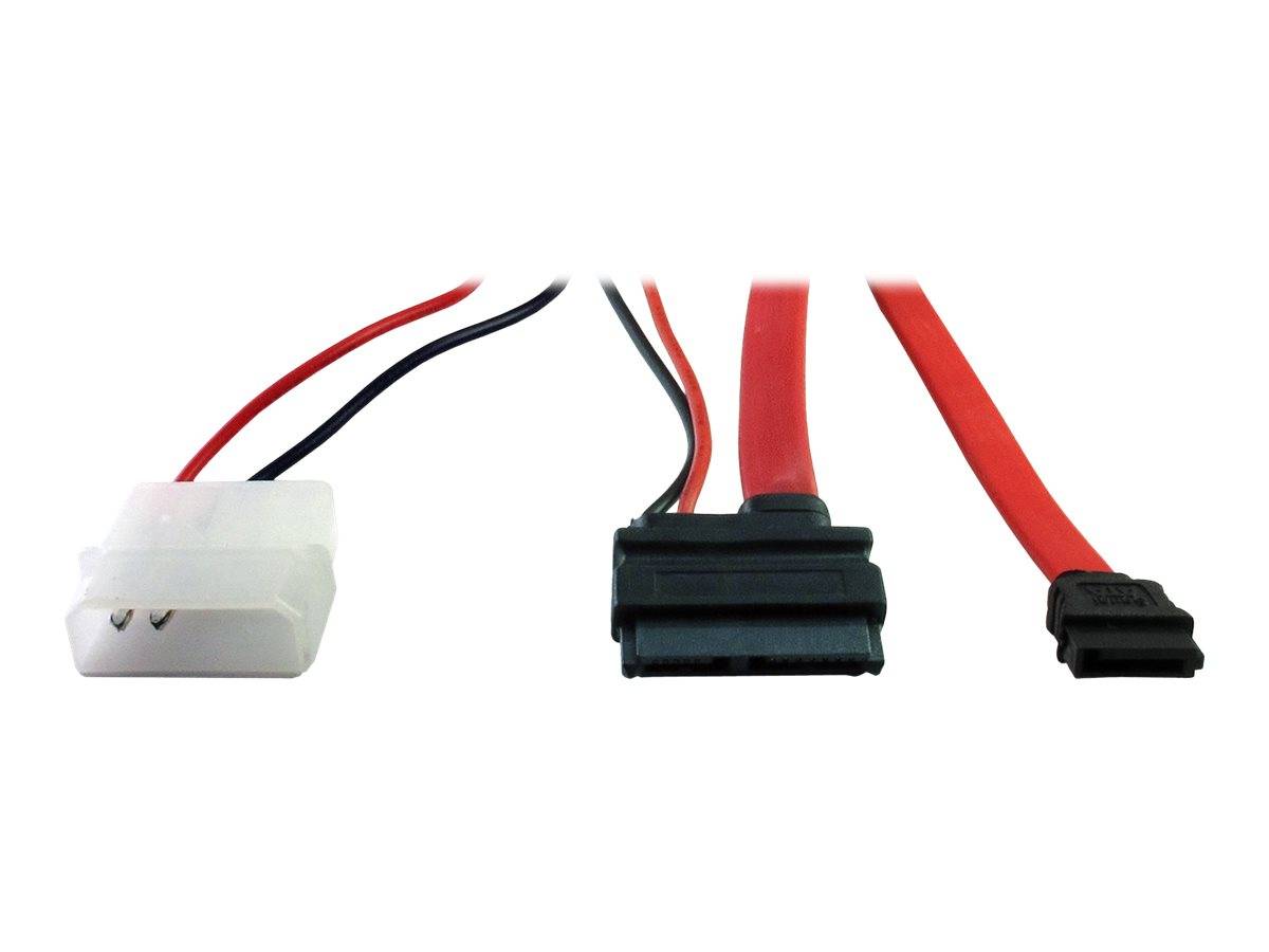 Inter-Tech - SATA-Kabel - Slimline SATA bis SATA, interne Stromversorgung, 2-polig